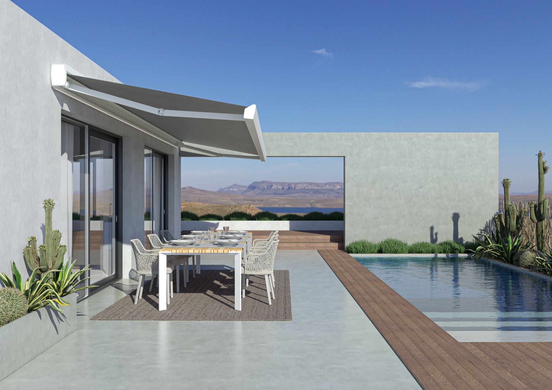 Awning lengan lipat berkaset Epica