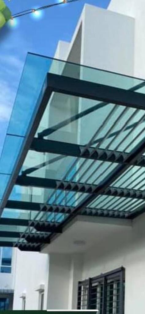 Awning bumbung kaca porch kereta